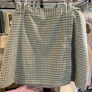 Green plaid skirt